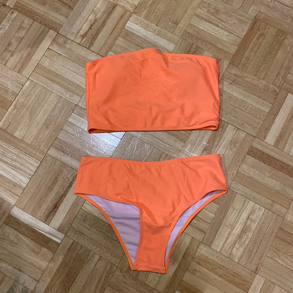 Shein Coral High Waist Bikini